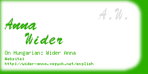 anna wider business card